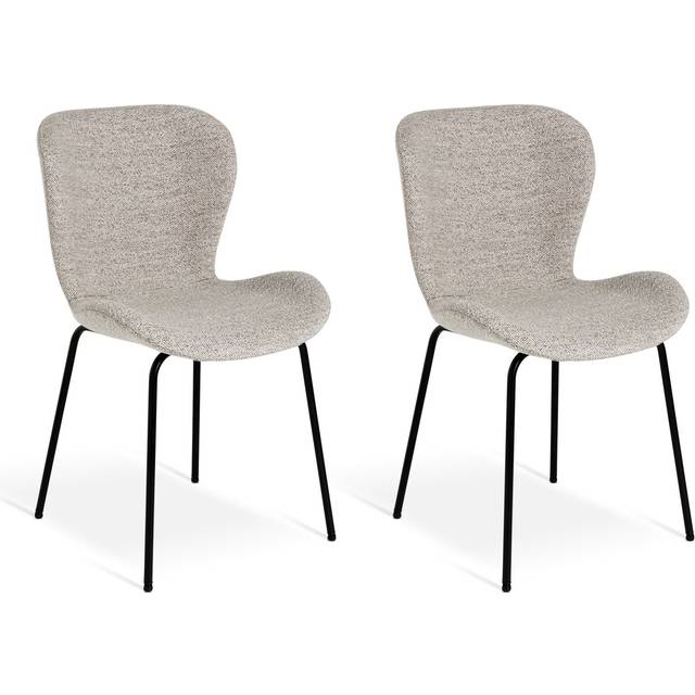 Habitat Etta Pair of Fabric Dining Chair - Natural