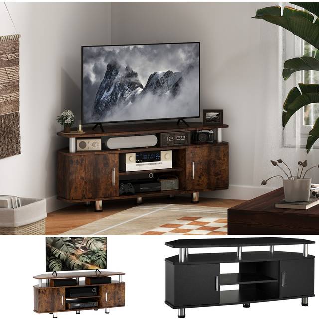 HOMCOM TV Unit Cabinet for TVs up to 55 Inches with Storage Shelves and Cupboard, Entertainment Centre for Living Room, Rustic Brown