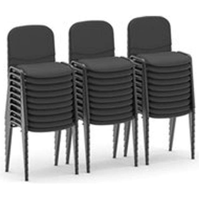 ISO Stacking Chair Charcoal Fabric Black Frame (Bundle of 30)