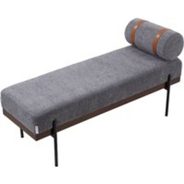 Dark Grey Upholstered Bench with a Removable Pillow - One Size
