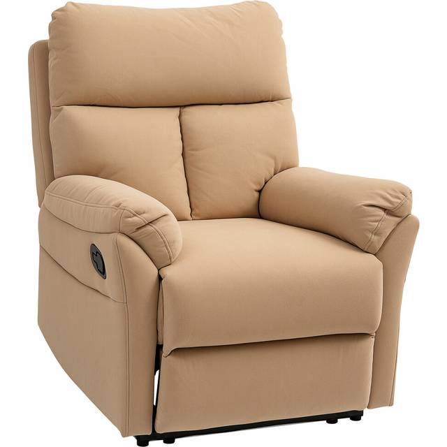 HOMCOM Recliner Chair Reclining Chair with Adjustable Leg Rest Light Brown