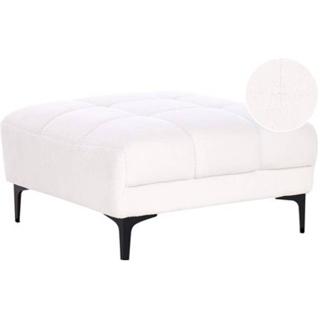 Beliani - Boucle Tufted Rectangular Ottoman Footrest White Alnes