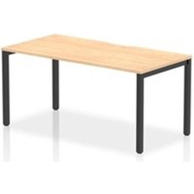Evolve Plus 1600mm Single Starter Bench Desk Maple Top Black Frame