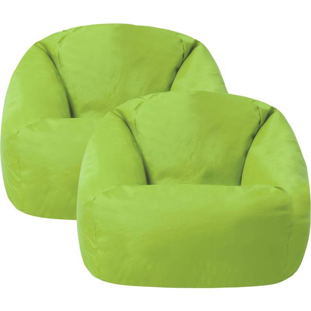 Medium Hi Rest Indoor and Outdoor Kids Bean Bag Chair (Set of 2) - Lime Green