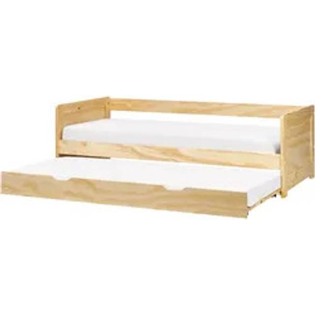 Wooden EU Single Trundle Bed 90 x 200 cm Light Wood GRAVELINES