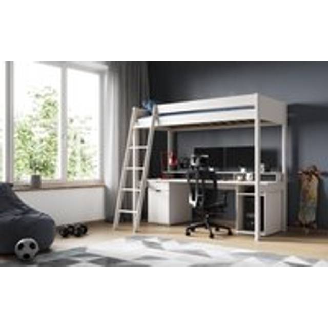 Noomi Tera Solid Wood Gaming High Sleeper White (FSC-Certified)