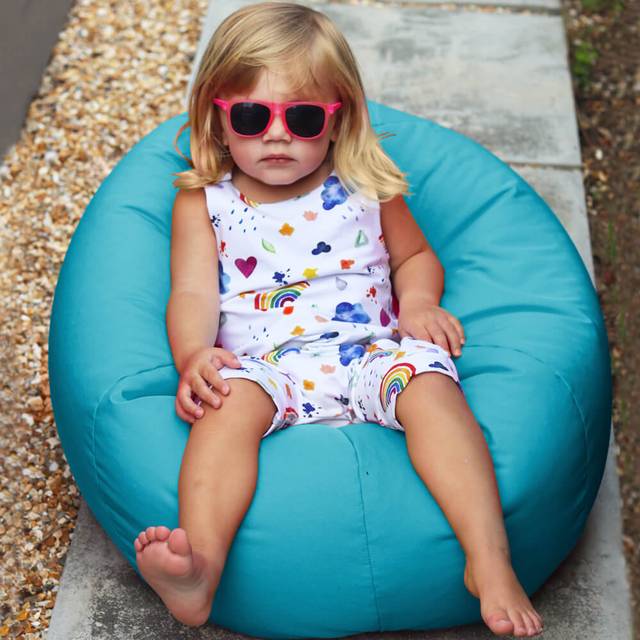 rucomfy Kids Small Indoor Outdoor Bean Bag - Turquoise