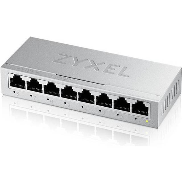 Zyxel GS-100 series GS-108B - Version 5 - switch - ohanterad - 8 x 10/100/1000 - skrivbordsmodell, väggmonterbar