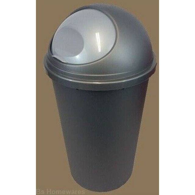 Plastic bullet kitchen home office waste rubbish bins 25l & 45 litre silver