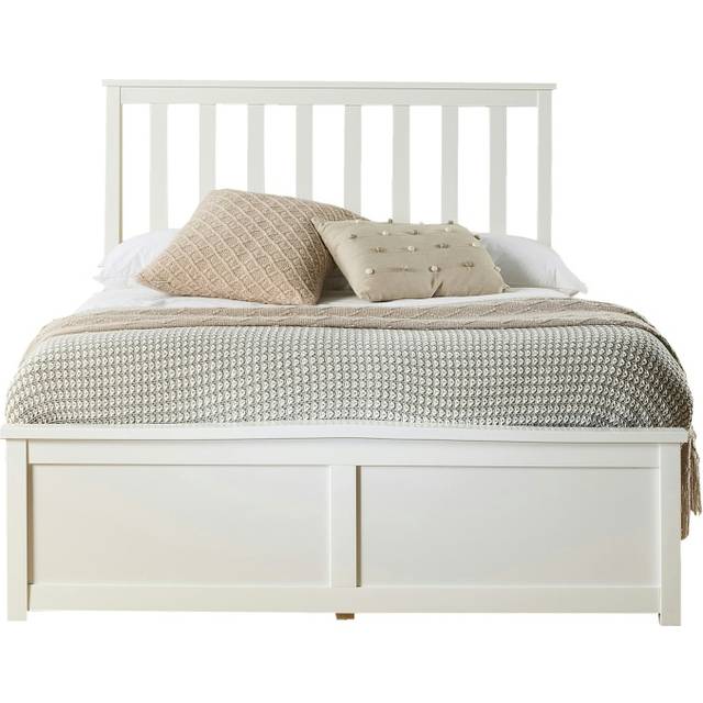Aspire Furniture Wooden Ottoman Bed - Double, White