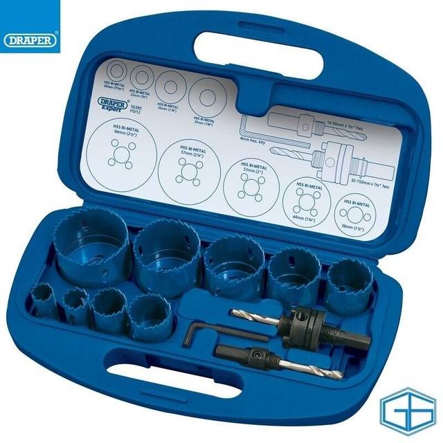 Draper expert plumbers electricians holesaw kit 12 piece, stock no: 56385