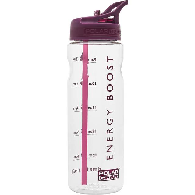 750ml Tracker Water Bottle With Straw - BPA-Free Reusable Water Bottle With Time Markings â Running Water Bottle Perfect for Gym, Cycling & Work -