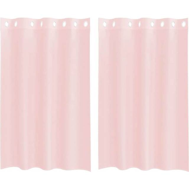 vidaXL Voile Curtains with Grommets 2 pcs Light Pink 140x175 cm
