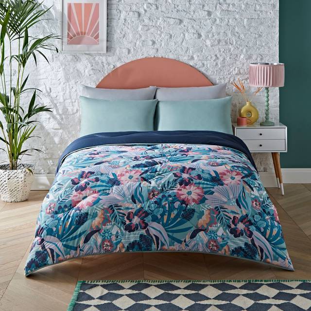 Night Lark Pastel Palms Coverless Duvet & Pillowcase Set, 6 Tog