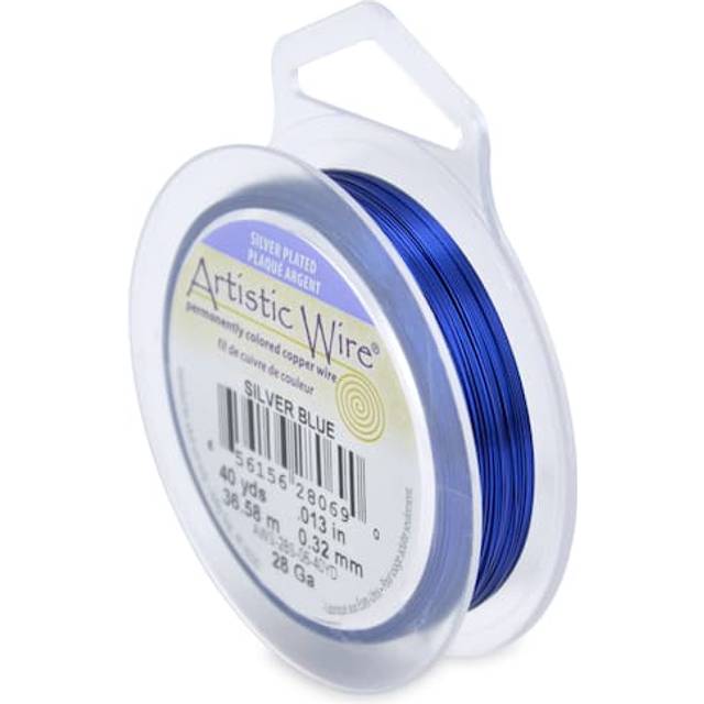 Artistic Wire 32 mm Plated Tarnish Resistant Colored Copper Craft Wire  28 Gauge  40 yd  Silver Blue