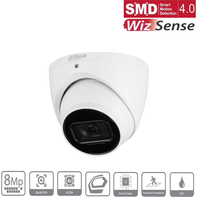 Dahua 5MP IR Fixed-Focal 2.8mm Eyeball WizSense Network Camera Grey