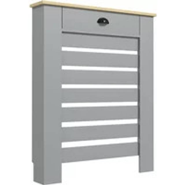 HOMCOM Radiator Cover with Drawer Horizontal Slat 78cm Grey