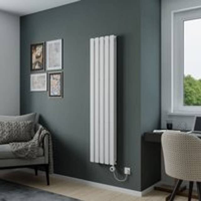 Lola Duplex Electric Designer Panel Radiator - White - 1600mm x 372mm