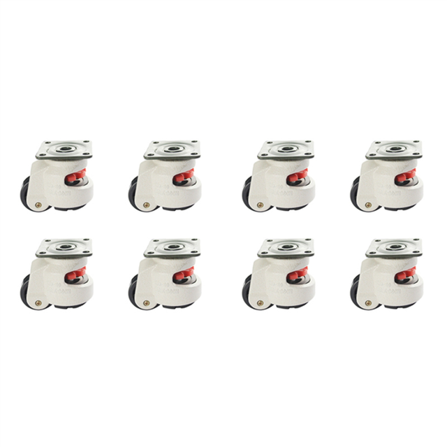 8X Rubber Foot 40F Level Adjustment Equipment Cart Caster 60Kg Load Capacity Furniture Leveling Roller