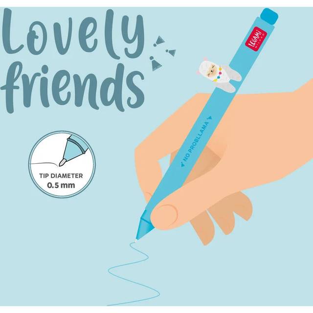 Legami Gel Pen With Animal Decoration - Lovely Friends - Llama