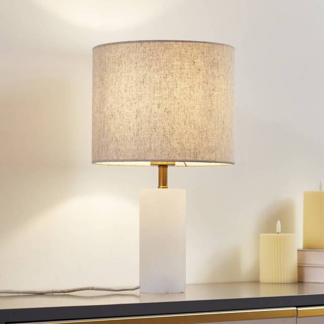 Lindby - Table Lamp 'Alabaster' made of Textile for Living Room & Dining Room