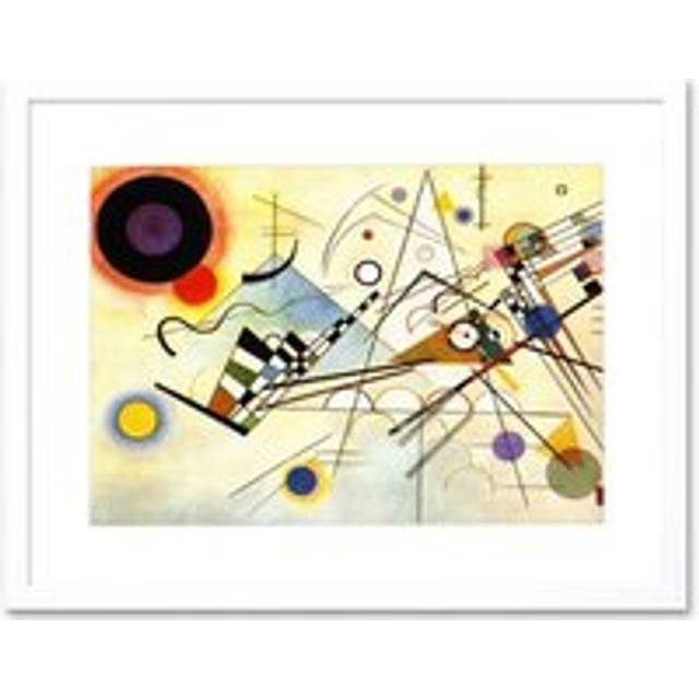 Wassili Kandinsky Composition 8 VIII 1923 Bright Colourful Geometric Abstract Art Artwork Framed Wall Art Print 12X16 Inch - White - One Size