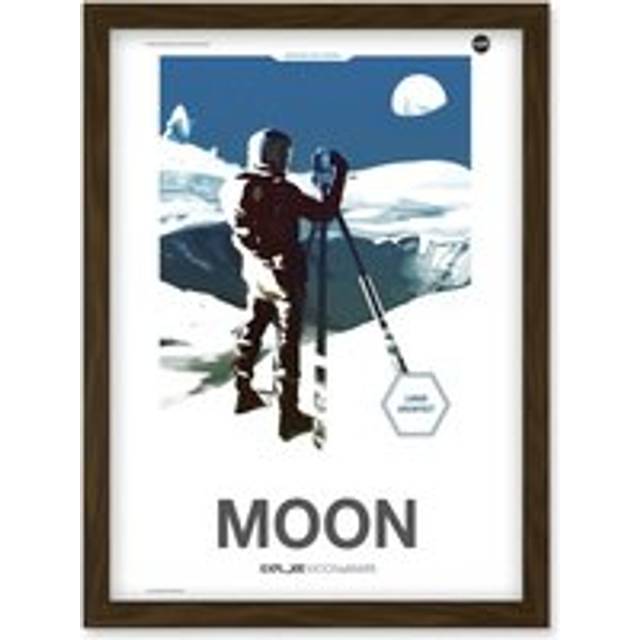 NASA Modern Explorers Explore Moon to Mars Lunar Architect Artemis Poster Artwork Framed Wall Art Print A4 - Brown - One Size