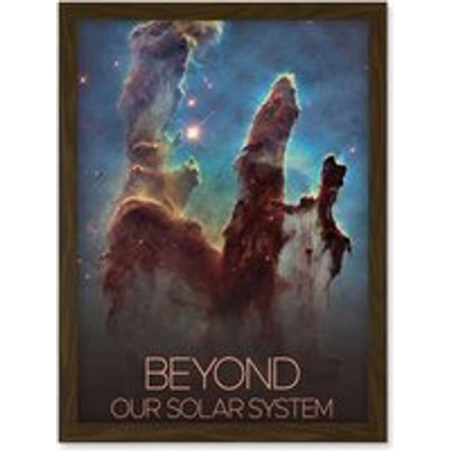 NASA Beyond Solar System Eagle Nebula's Pillars of Creation Poster Artwork Framed Wall Art Print A4 - Brown - One Size
