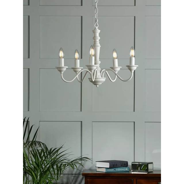 Laura Ashley Tate Chandelier Ceiling Light, Matt White