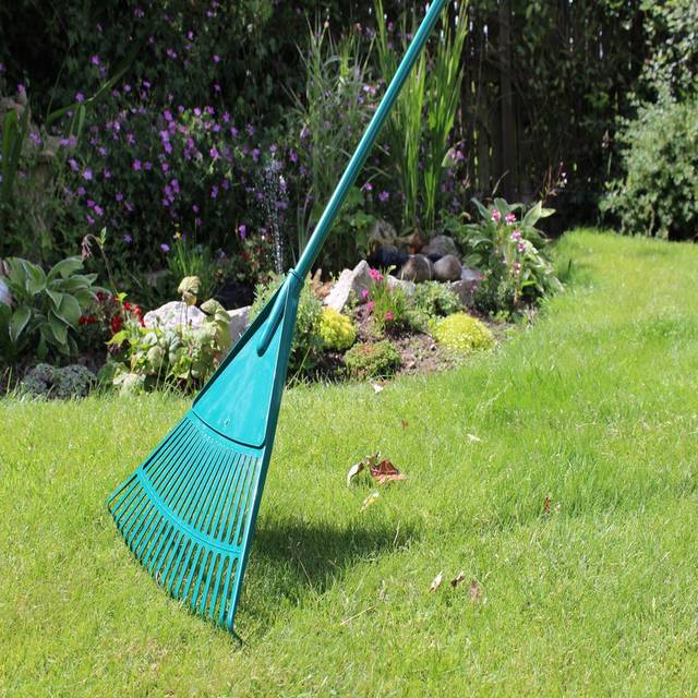Outdoor Twenty Tooth Garden Lawn Leaf Rake - Green
