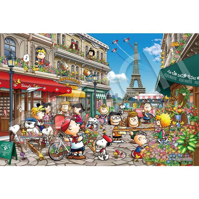 Epoch 1000 piece jigsaw puzzle PEANUTS Snoopy in Paris x with glue and spatula with score ticket EPOCH (50 75cm) 12-610s