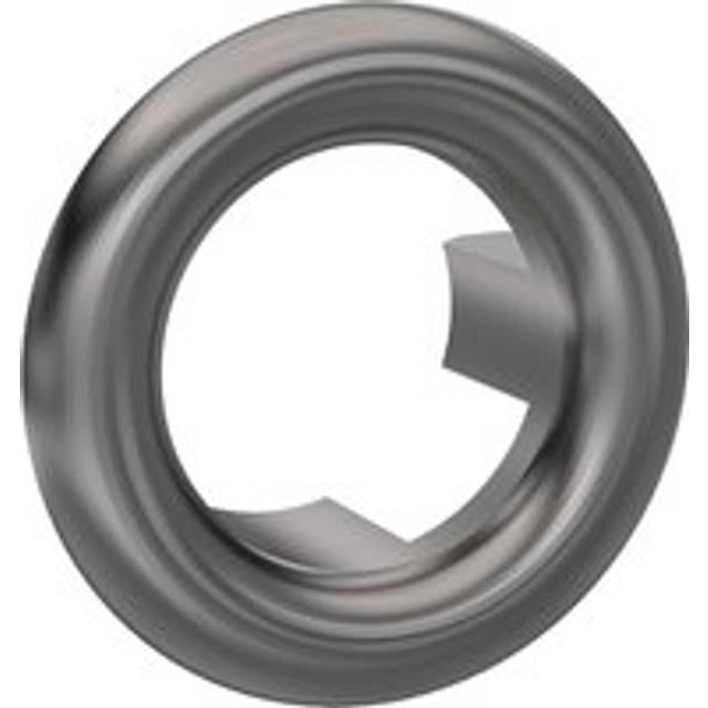 Ceramic Accessories Modern Round Basin Overflow Cover - 18.5mm - Brushed Pewter