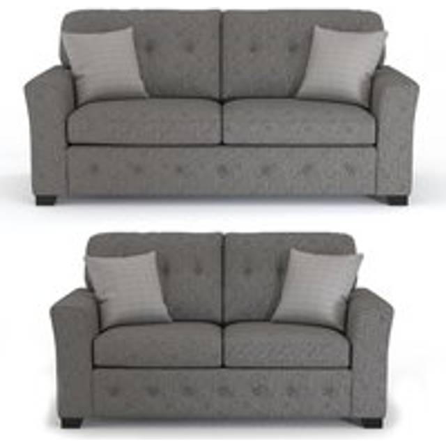 (Red, 3 & 2 Seater Set) Brooklyn Plush Velvet Fibre 3 & 2 Seater Sofa Set