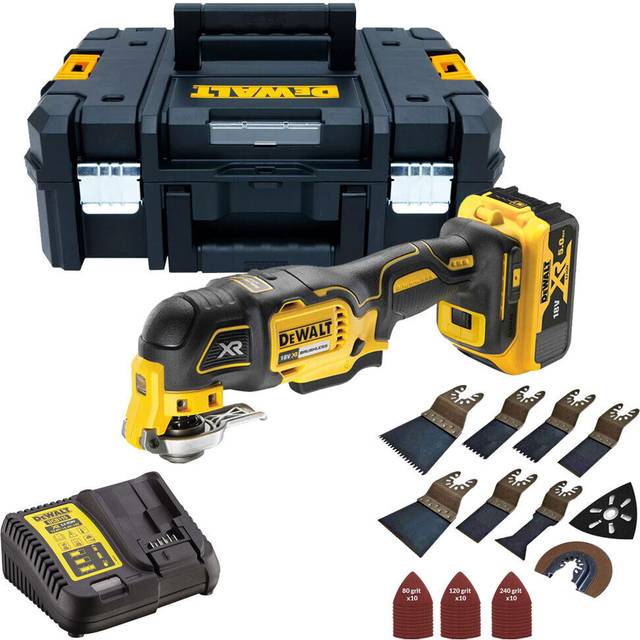 Dewalt dcs356n 18v brushless multitool 1 x 5.0ah battery & 39pcs accessories set