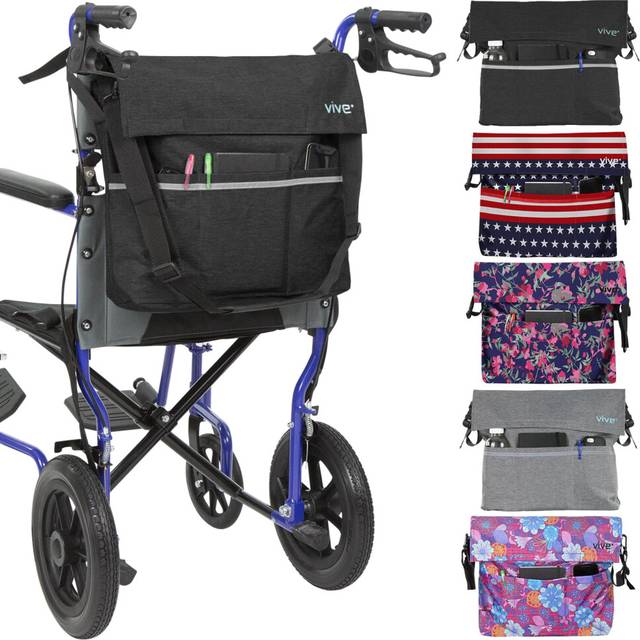 Wheelchair Bag - Wheel Chair Mobility Scooter Storage Tote Accessory for Carrying Loose Items and Accessories - Travel Messenger Backpack for Men,