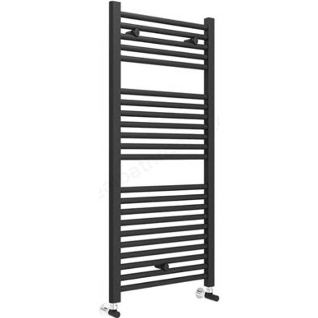 Matt Black Straight 1100 x 500 Heated Towel Rail Warmer Radiator Rad 22mm DRail