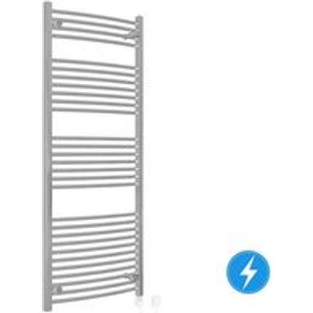 Bathroom Electric Heated Towel Rail 1500 x 600 Curved Thermostatic 600W Chrome