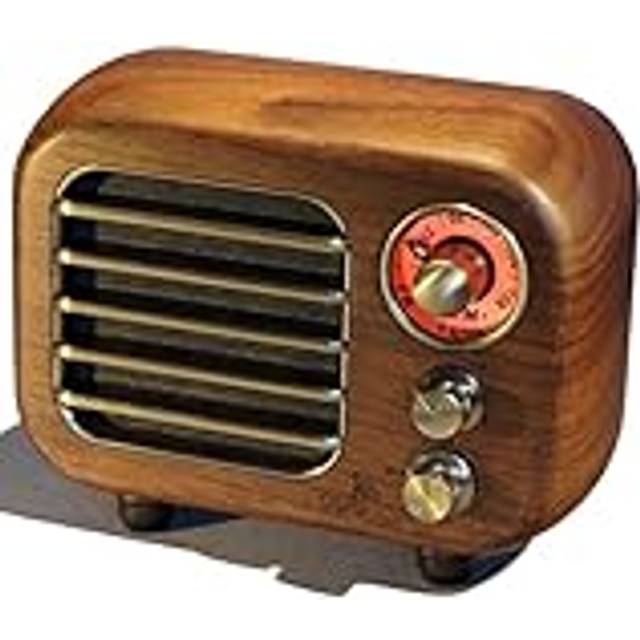Opis Radio 3 – Liten retro bluetooth-högtalare och VHF radio i trä (Valnör)