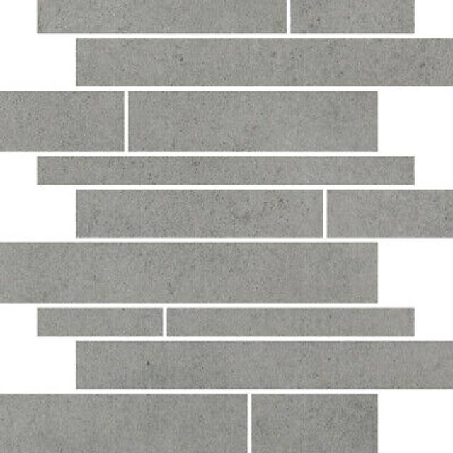 RAK Ceramics Surface Matt Sheet Linear Bricks Porcelain Mosaic Tile | Cool Grey | 30cm x 30cm