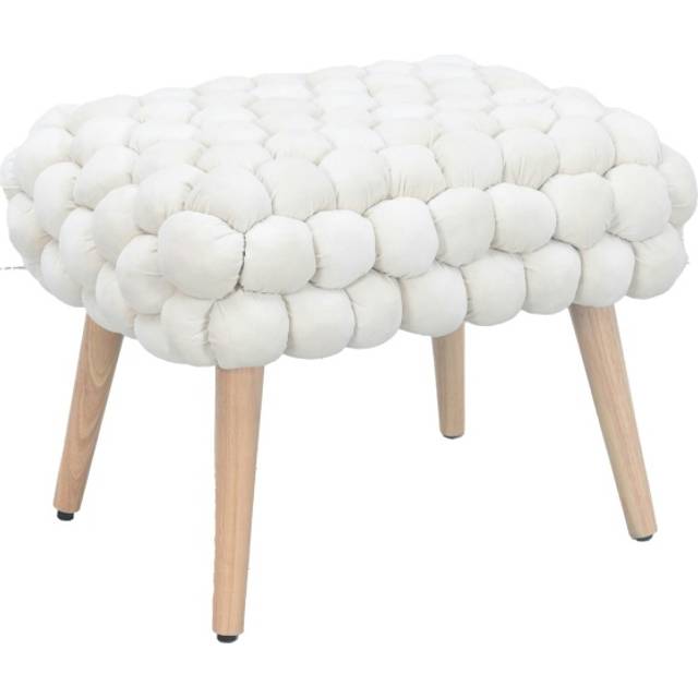 Artemis Home Cushla Bubbly Velvet Small Footstool - Cream, Cream