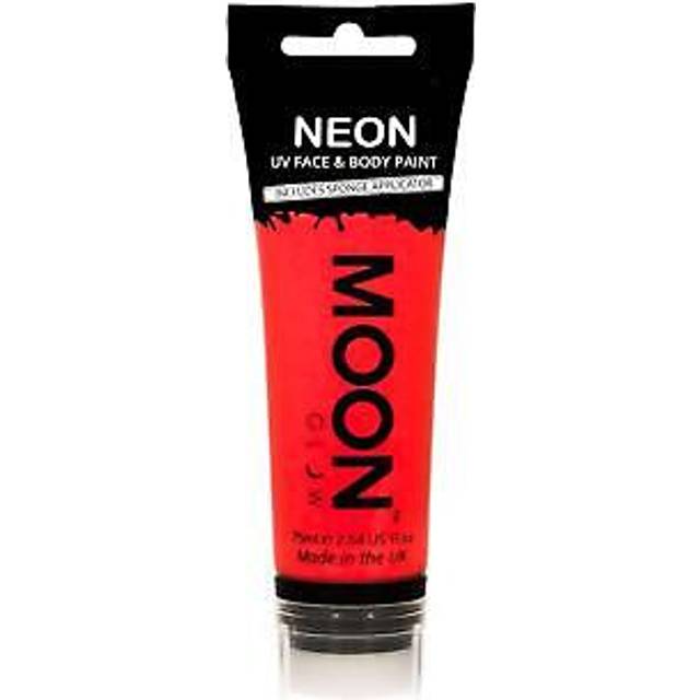 Moon Glow - 75ml Neon UV Face Paint with Sponge Applicator - Red