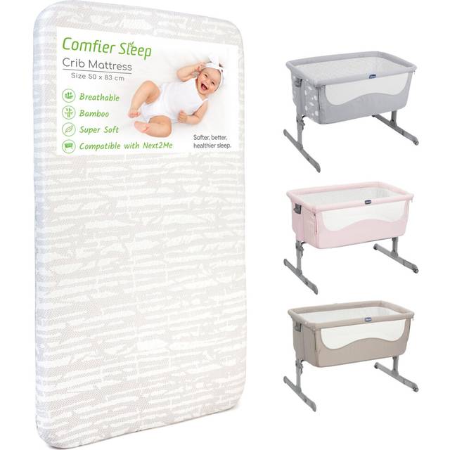 Chicco Next To Me Mattress 50x83 cm With Super Soft Bamboo Cover Perfectly Fits All Standard Chicco Bedside Cribs Next To Me Crib Mattress