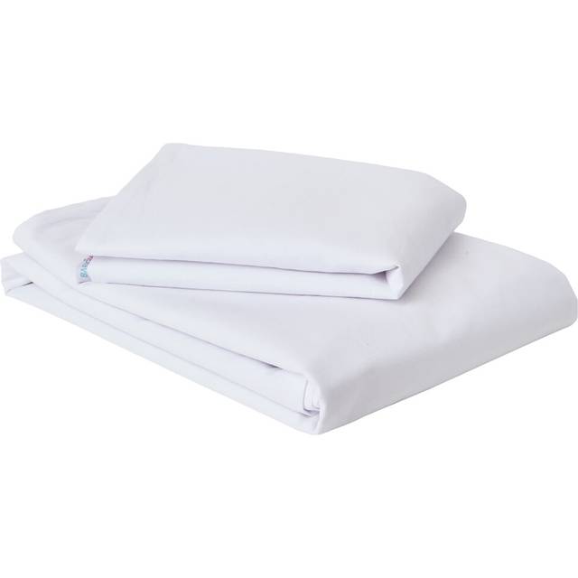 Baby Newborn Bedding Set Pillowcase + Duvet Quilt Cover 2 Piece to Fit Cot Crib Cradle Pram 120x90cm (White)