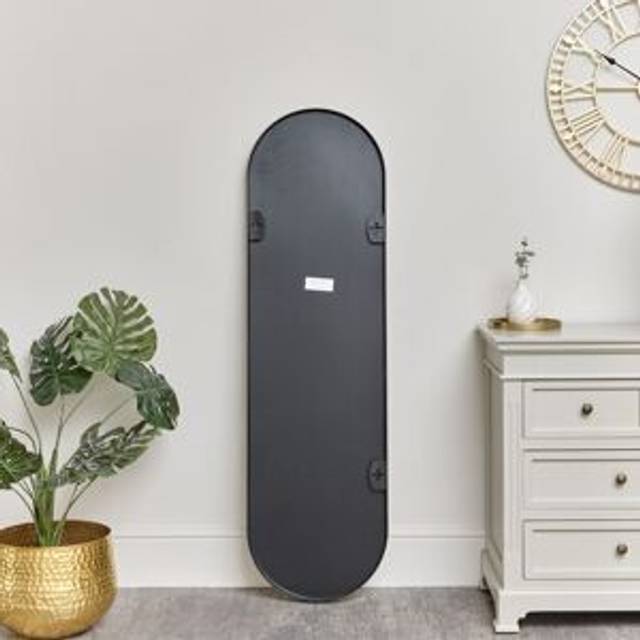 Black Oval Framed Wall Mirror 140cm x 40cm Material: Mirrors