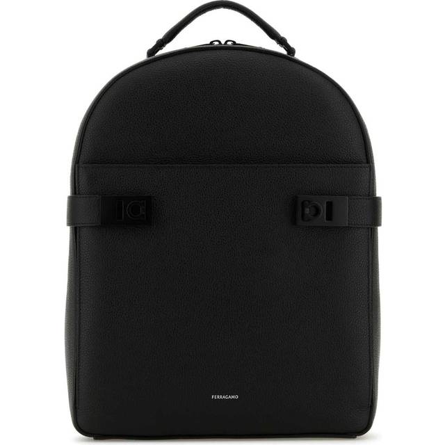 Ferragamo Men Backpack with Gancini buckles Black