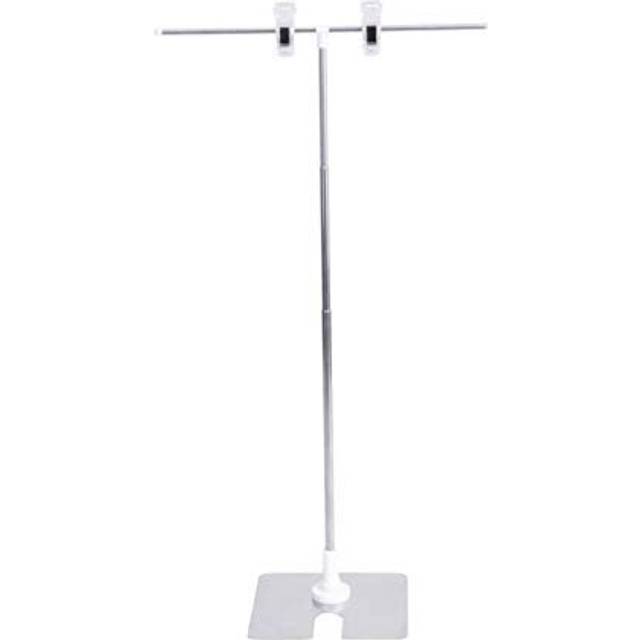 T Sign Adjustable Poster Stand with Clip Stainless Steel Display Banner Stand Holder Floorstanding Sign Display Stand for Market Store Shop