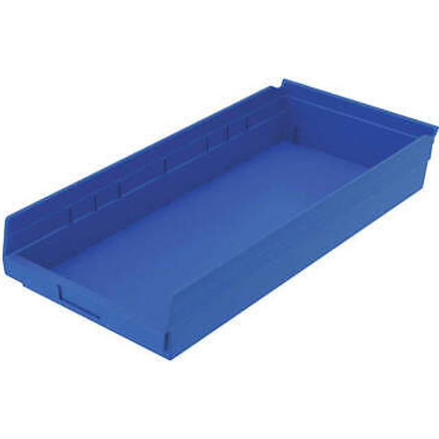 Akro-Mils 30174 Plastic Nesting Shelf Bin Box  (24-Inch x 11-Inch x 4-Inch)  Blue  (6-Pack)