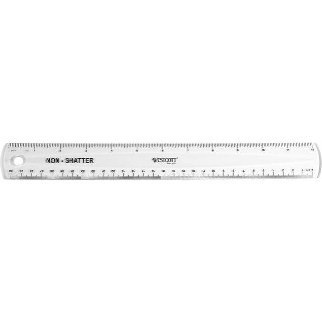 Westcott 13862 Flexible  Shatterproof Clear Ruler  12 In