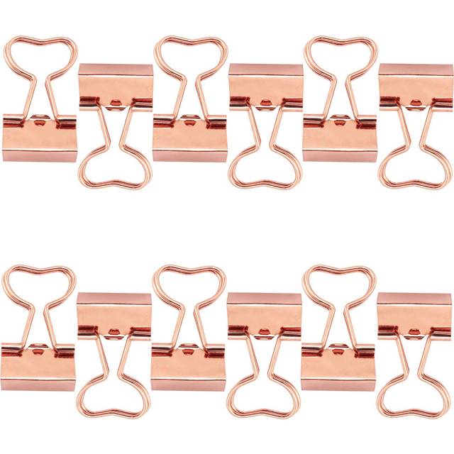 Lind Kitchen 12PCS 20mm Binder Clips Metal Paper Clamp Clips Decorative for Notes Letter Home School Office Supplies  Heart Shaped