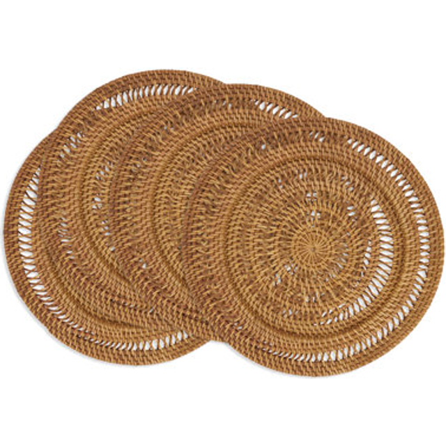 Saro Lifestyle 1187.GL18S Embroidered Border Table Napkins - Gold - Set of 4